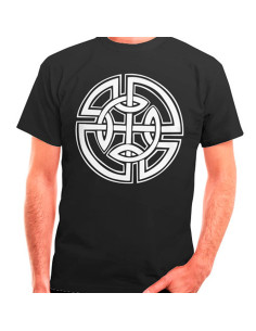 Schwarzes T-Shirt mit keltischen Knoten, Kurzarm