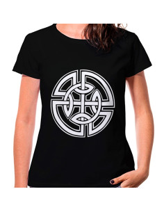 T-shirt Kvinde Sort Celtic Knots, kortærmet