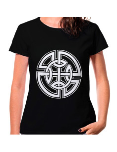 Zwart Dames T-shirt Celtic Knots, korte mouw
