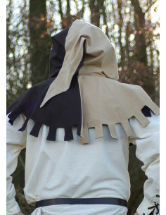 Gugel medieval siglo XIII bicolor, MARRÓN-BEIGE 2