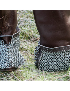 Læder Laced Chainmail Sabatons 2