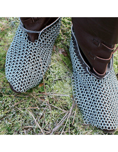 Læder Laced Chainmail Sabatons