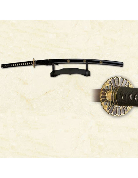 Katana set houten schede + zwarte displaystandaard