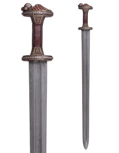 Skandinavisk sværd Vendel æra i Damaskus stål, messing... 2