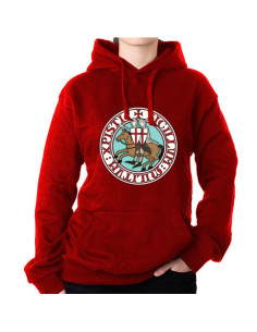 Rød sweatshirt af tempelriddere med hætte 2