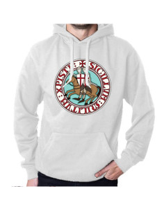 Sudadera Blanca de los Caballeros Templarios con Capucha