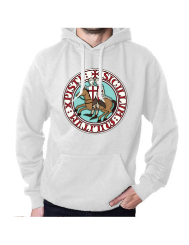 Tempelritter Weißer Hoodie