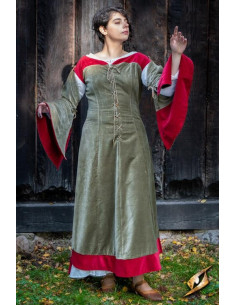 Vestido medieval Reina Isobel, color verde