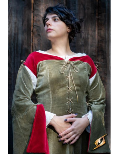 Vestido medieval Reina Isobel, color verde