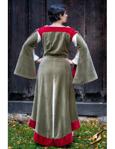 Vestido medieval Reina Isobel, color verde