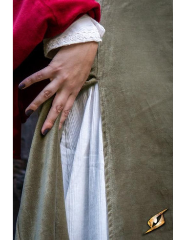 Vestido medieval Reina Isobel, color verde
