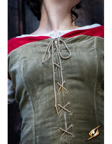 Vestido medieval Reina Isobel, color verde