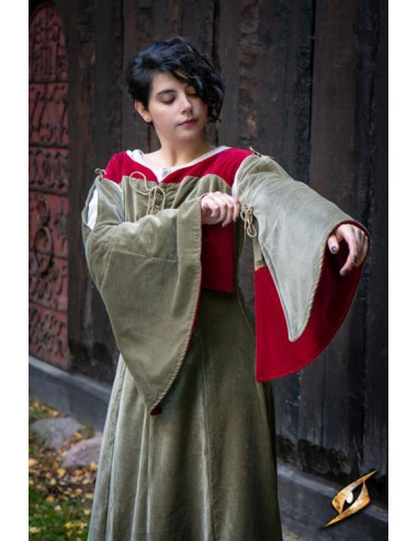 Vestido medieval Reina Isobel, color verde