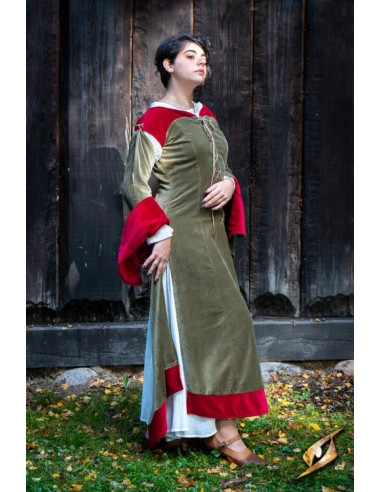 Vestido medieval Reina Isobel, color verde