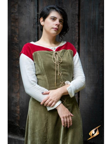 Vestido medieval Reina Isobel, color verde