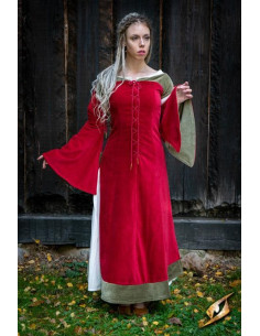 Vestido medieval Reina Isobel, color rojo