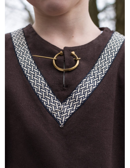 Middelaldertunika Ailrik barn, brun...