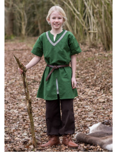 Túnica medieval Ailrik niño, color verde 2
