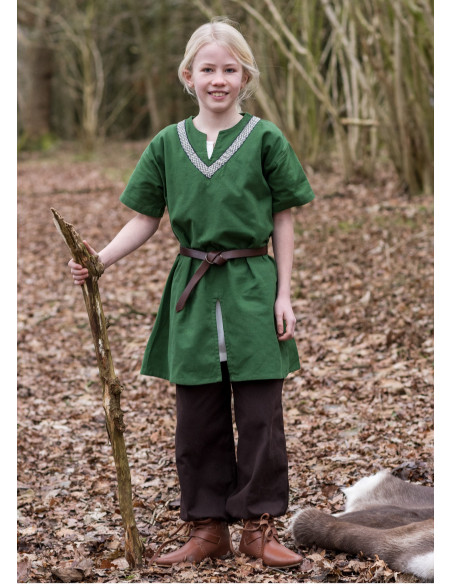 Middelaldertunika Ailrik barn, grøn...
