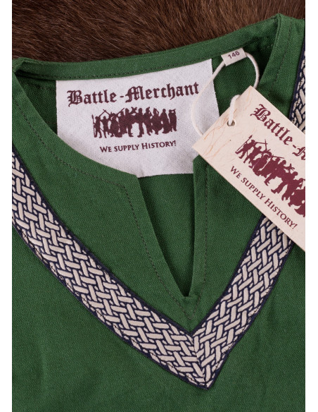 Túnica medieval Ailrik niño, color verde