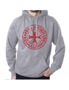 Grå sweatshirtlegende fra Tempelridderne med hætte