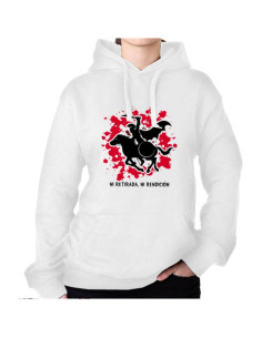 Sudadera Blanca Espartano a Caballo: ni retirada, ni rendición