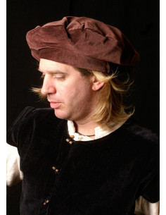 Renaissance hoed in katoen, bruine kleur