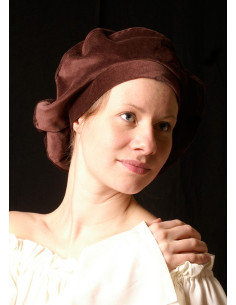 Renaissance hoed in katoen, bruine kleur 2