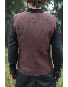 Middelalderlig bondevest Maron, brun farve 2