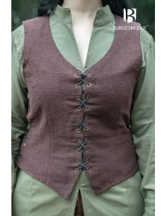 Marianische mittelalterliche Bauernweste, braune Farbe 2