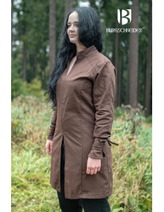 Mittelalterliche Tunika für Damen Theresa, braune Farbe