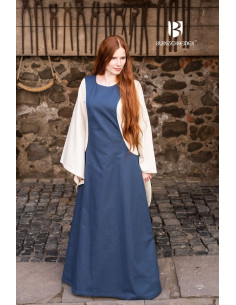 Pellote, mittelalterliche Tunika, Frau Isabella, blau