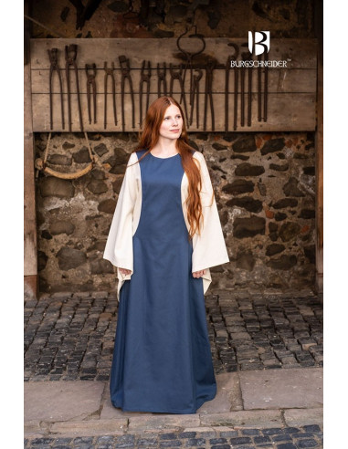 Isabella Mittelalterliche Damentunika, blaue Farbe