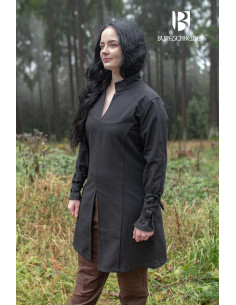 Theresa mittelalterliche Damentunika, schwarze Farbe
