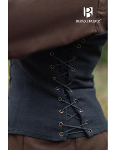 Marianische mittelalterliche Bauernweste, schwarze Farbe 2