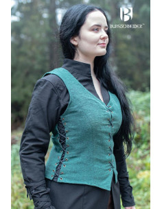 Chaleco medieval de campesina Marian, color verde