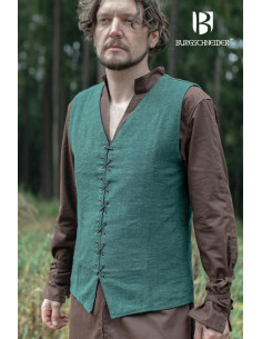 Chaleco medieval de campesino Maron, color verde