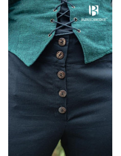 Pantalones medievales Kerga, algodón negro 2