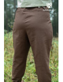 Pantalones medievales Kerga, algodón marrón