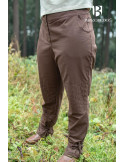 Pantalones medievales Kerga, algodón marrón