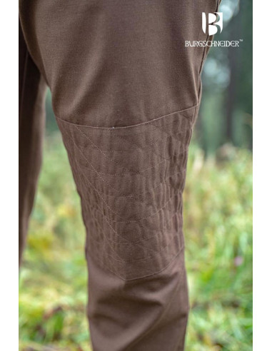 Pantalones medievales Kerga, algodón marrón