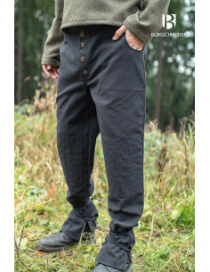 Kergon mittelalterliche Hose, schwarze Baumwolle