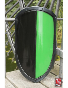 Tweekleurig latex schild Ready for Battle, LARP