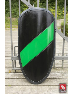 Tweekleurig latex schild Kite Alto Ready for Battle, LARP