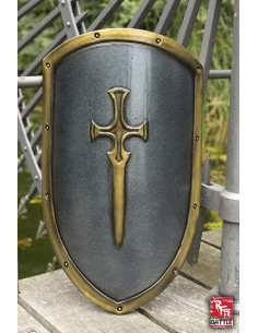 Drachen-Latex-Schild mit kampfbereitem Kreuz, LARP