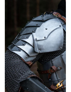 Middelalderlige skulderpuder Dreki model, Poleret-Epic Dark