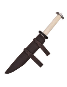 Kort Seax-mes met lederen schede 2