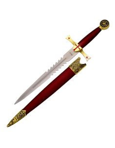 Templardolk med skede, rød finish
