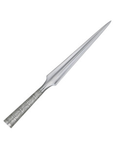 Dekorativ vikingespydspids med ornamentik