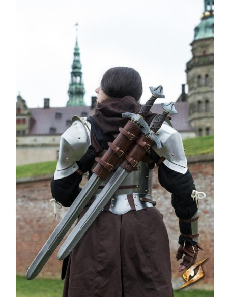 Tahalí doble para espalda en cuero...